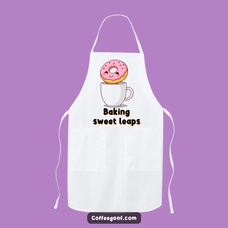 Funny Donut Leap Apron - Hilarious Kitchen Wear for Bakers