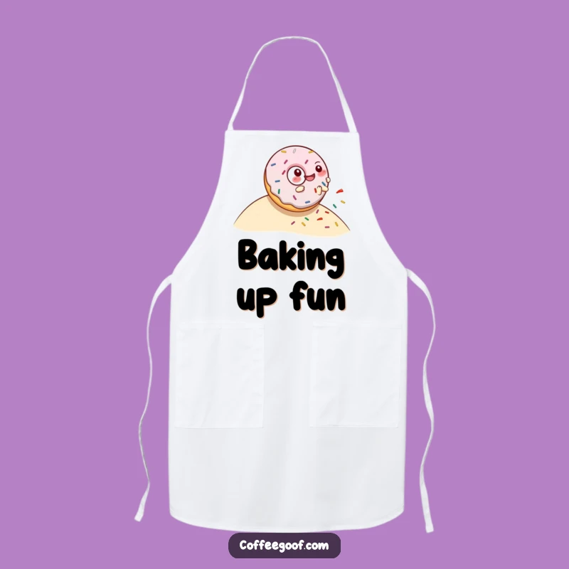 Funny Donut Rolling Hill Apron: Giggling Character Spills Sprinkles - Baking Fun Gift
