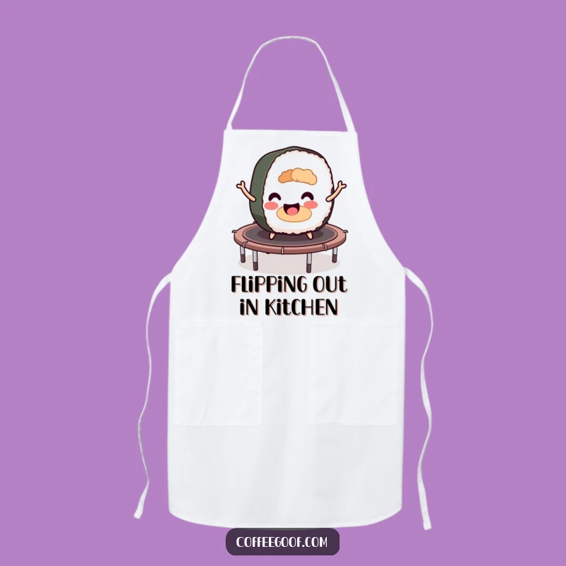 Funny Sushi Roll Trampoline Apron: Kitchen Bounce Design, Perfect Chef Gift!