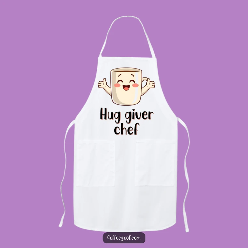 Funny Apron: Chef's Coffee Mug Hug Design, Kitchen Fun, Ideal Funny Gift for Cooks