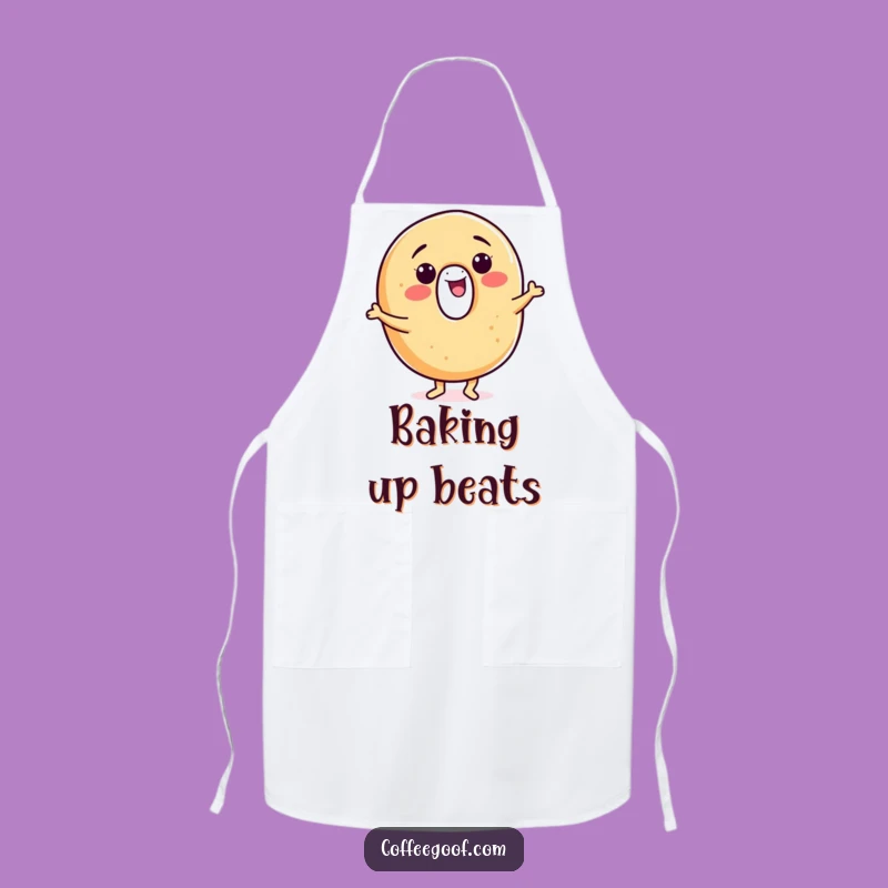 Funny Bagel Apron: Smiling Jigging Character Kitchen Fun, Playful Cooking Accessory: A Great Funny Gift!