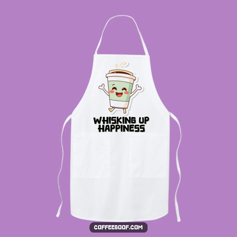 Funny Coffee Cup Apron: Cheerful Bouncing Character Kitchen Fun, Hilarious Cooking Accessory: Great Funny Gift!