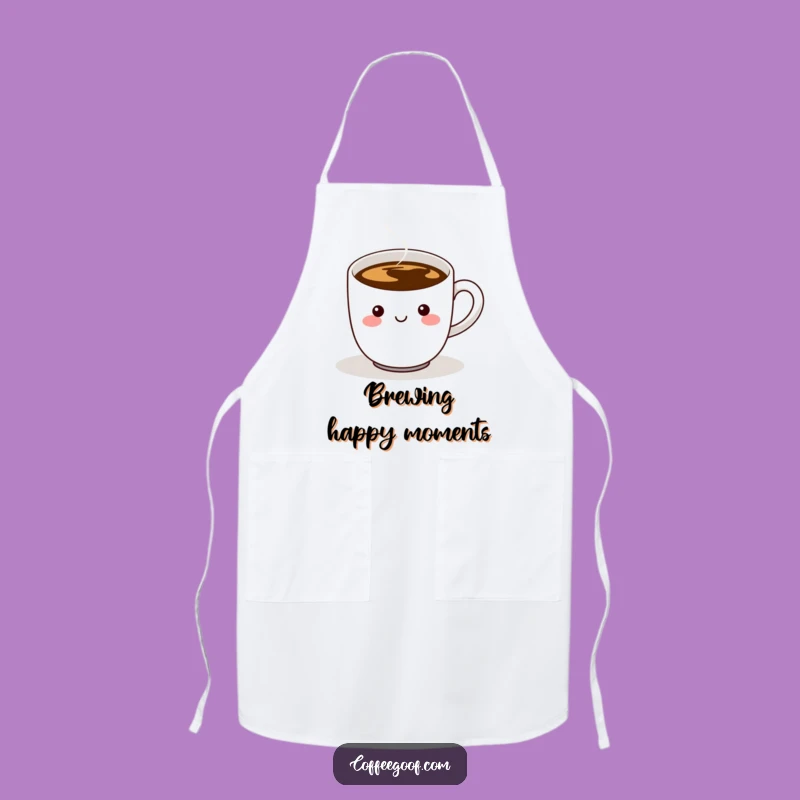 Funny Coffee Cup Apron: Chef Steaming Handle Design, Humorous Kitchen Gift