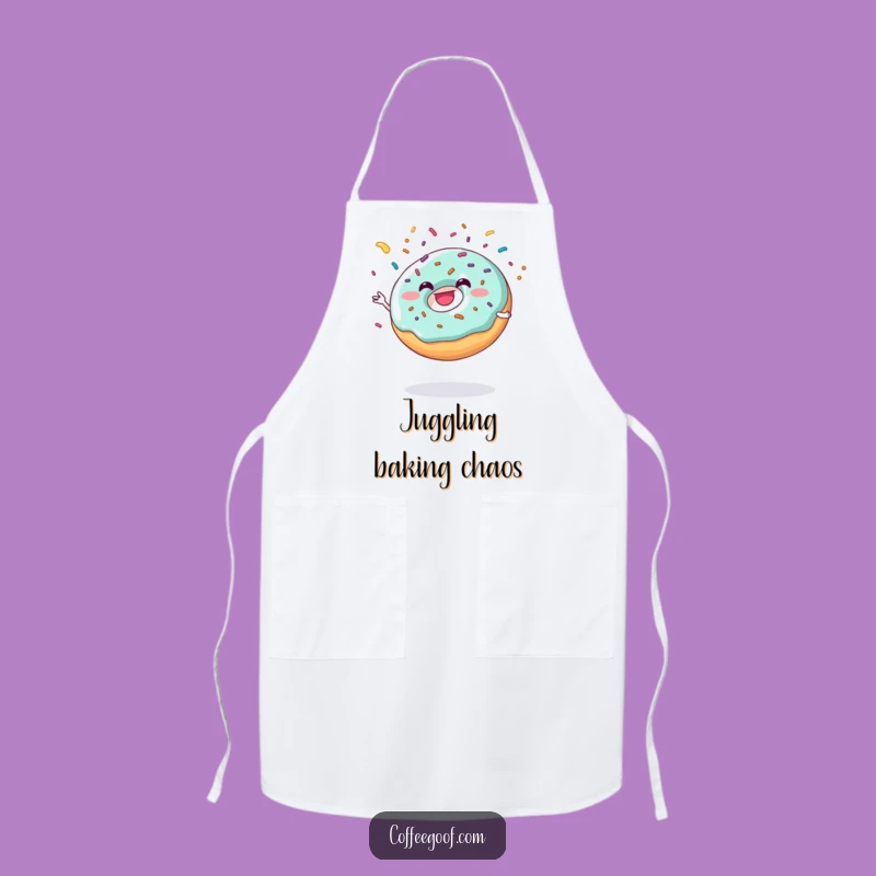 Funny Donut Juggling Apron: Kitchen Sweet Design, Perfect Chef Gift!