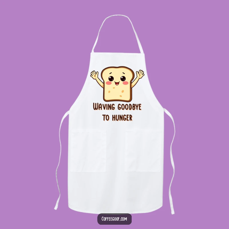 Funny Toast Waving Apron: Kitchen Breakfast Design, Perfect Chef Gift!