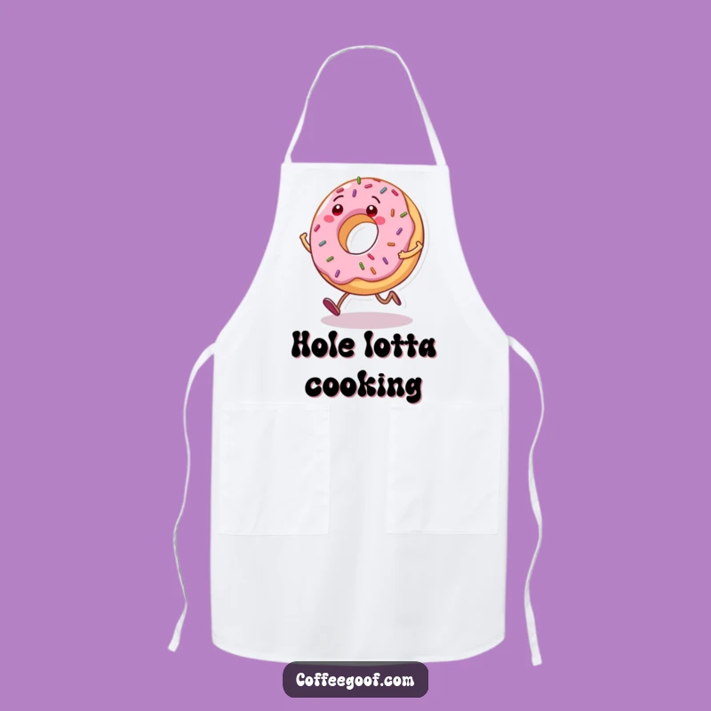 Funny Donut Apron: Grinning Character, Hilarious Kitchen Gift for Bakers