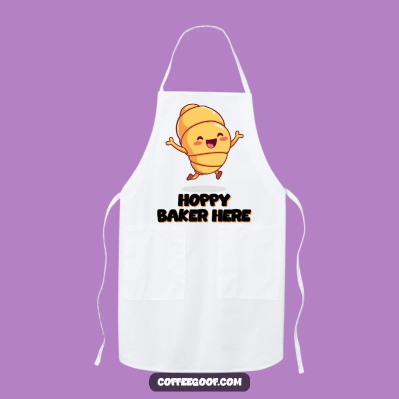 Funny Croissant Apron: Joyful Hop for Bakery Fun Funny Gift