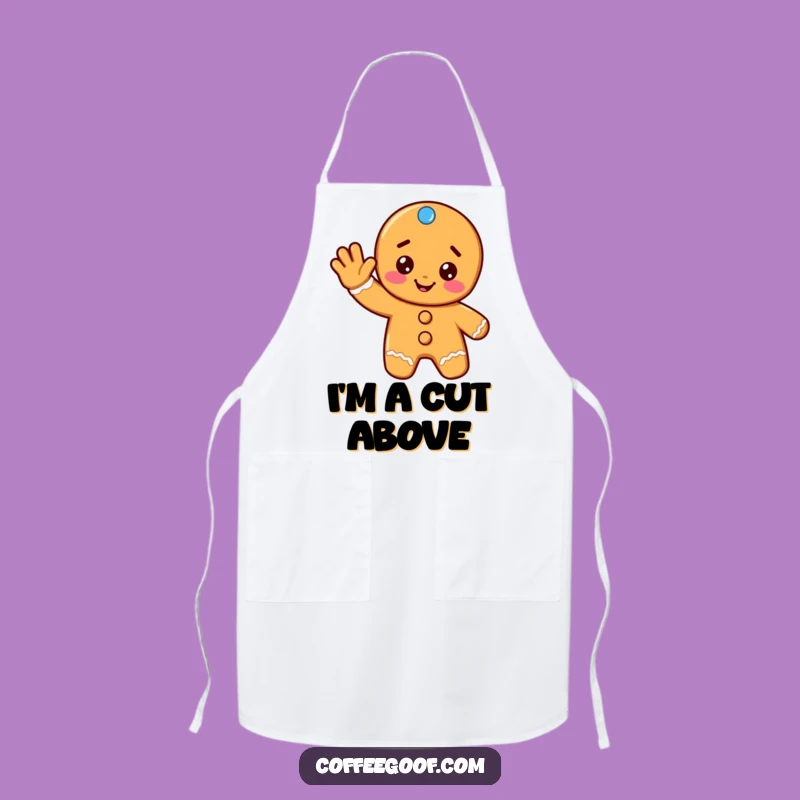 Funny Gingerbread Apron: Bake with Cheer and a Waving Cookie