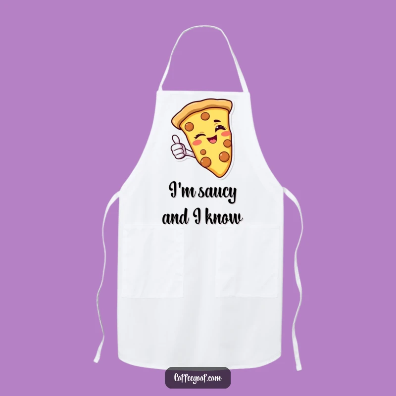 Funny Pizza Apron: Cook Up Fun with a Winking Slice