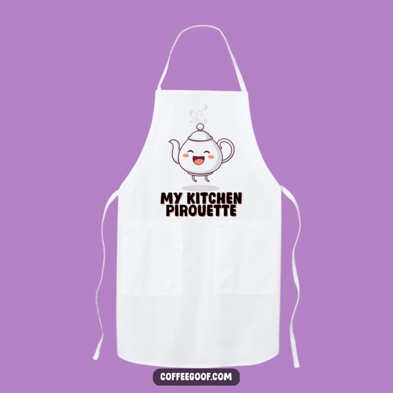 Funny Dancing Teapot Apron: Kitchen Steamy Water Character Wear, Cooking Gift