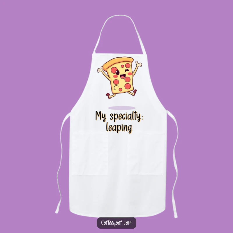 Funny Pizza Leap Apron: Kitchen Happy Slice Wear, Cooking Gift
