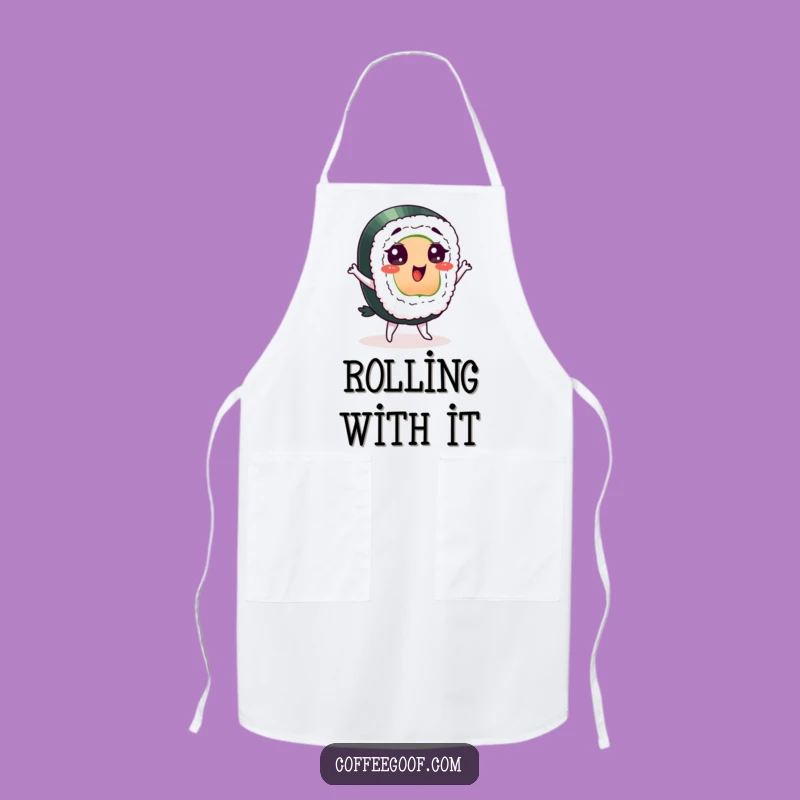 Funny Sushi Apron: Dancing Character Kitchen Fun, Playful Cooking Accessory: A Great Funny Gift!