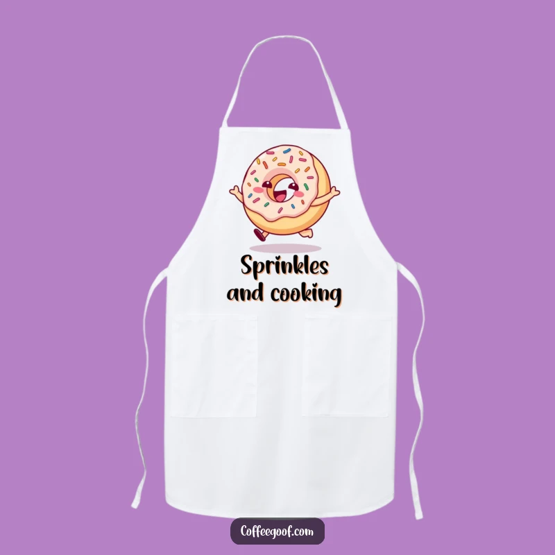 Funny Hopping Donut Apron - Hilarious Kitchen Wear for Bakers and Sweets Lovers