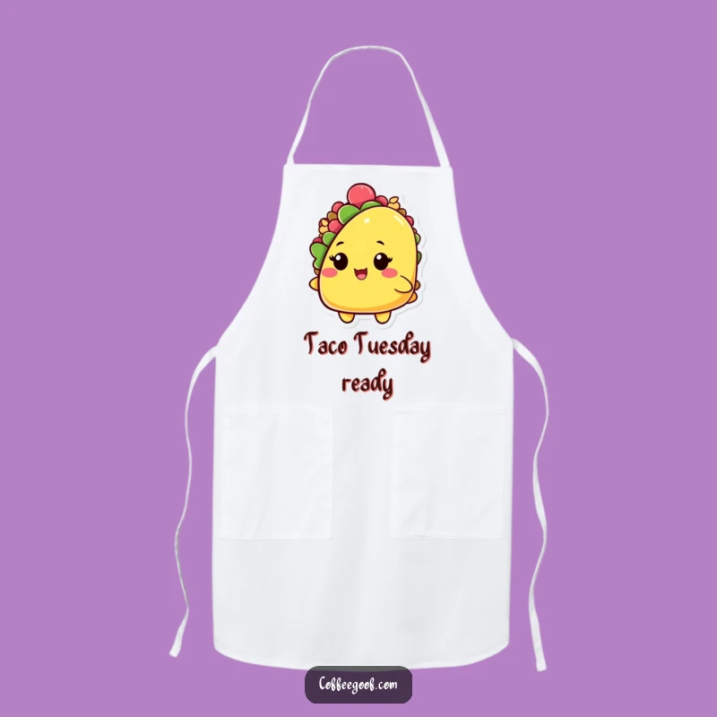 Funny Taco Apron: Chef Winking Shell Design, Humorous Kitchen Gift