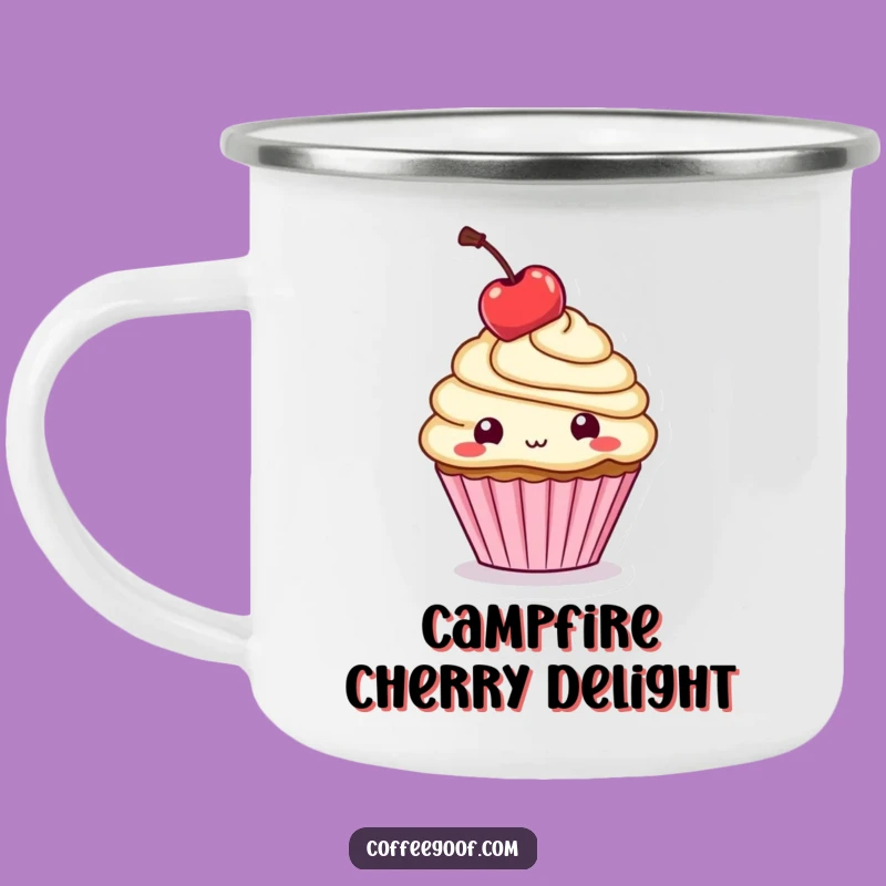 Funny Cupcake Cherry Camping Mug: Sip Your Sweet Adventure