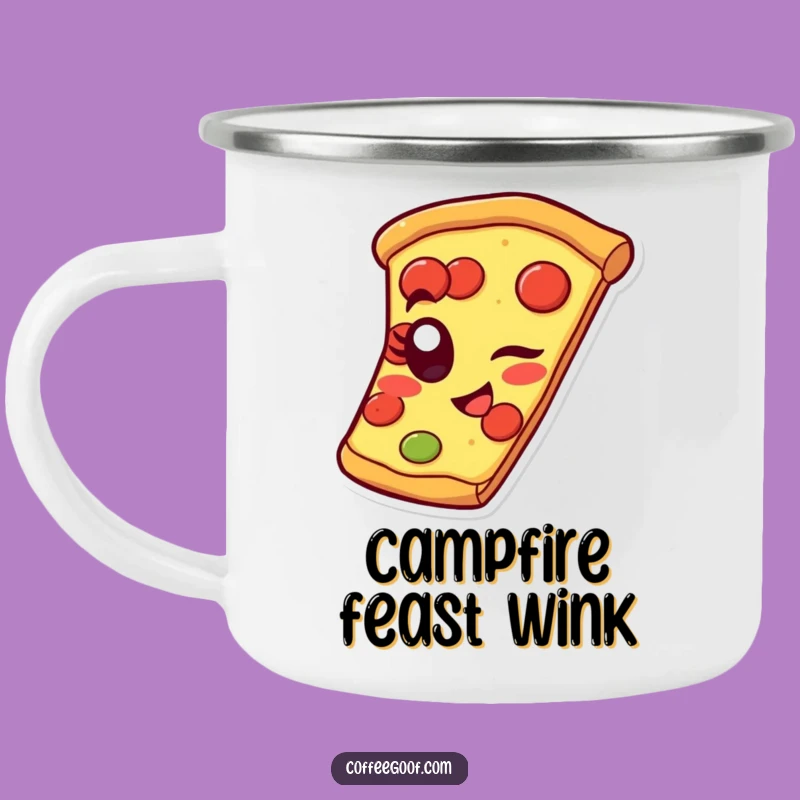 Funny Pizza Slice Camping Mug - Durable Cup for Outdoor Feasts