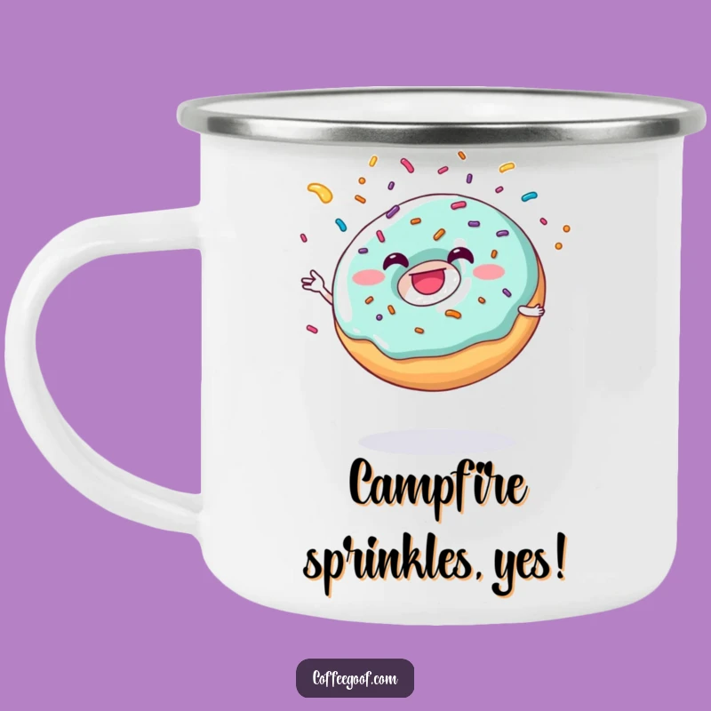 Funny Donut Juggling Camping Mug: Outdoor Sweet Design, Perfect Camp Gift!