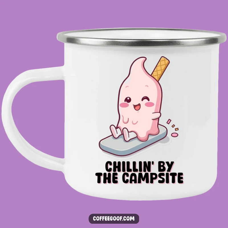 Funny Melting Ice Cream Camping Mug: Sip Your Adventure with Sweet Humor!