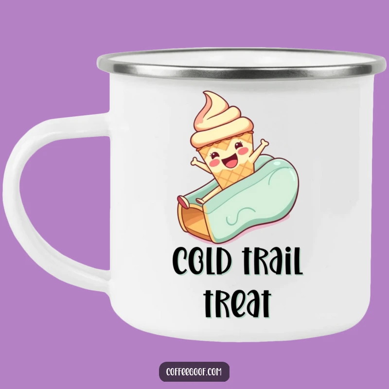 Funny Ice Cream Cone Camping Mug - Adventure with a Joyful Slide!
