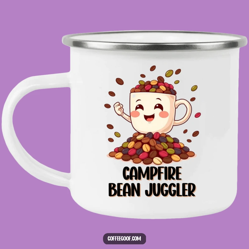 Durable Funny Coffee Mug Juggling Beans Camping Mug - Hilarious Outdoor Companion