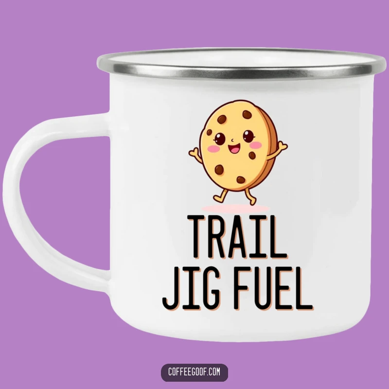 Funny Cookie Jig Camping Mug: Cheerful Character for Outdoor Sweetness