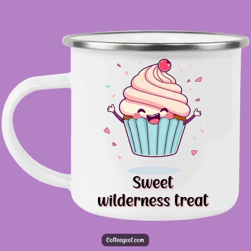 Funny Cupcake Camping Mug: Rugged Icing Confetti Fun, Perfect Humorous Drinkware