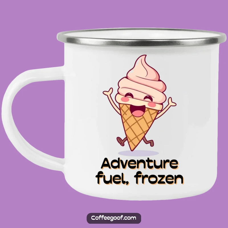 Funny Ice Cream Camping Mug: Sweet Treat for Outdoor Adventures