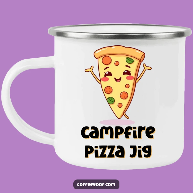 Funny Pizza Dance Camping Mug - Campfire Grooves, Perfect Funny Gift
