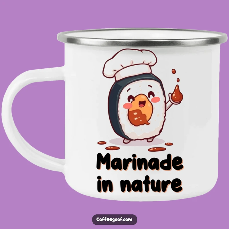 Funny Sushi Chef Roll Camping Mug - Hilarious Outdoor Adventure Companion