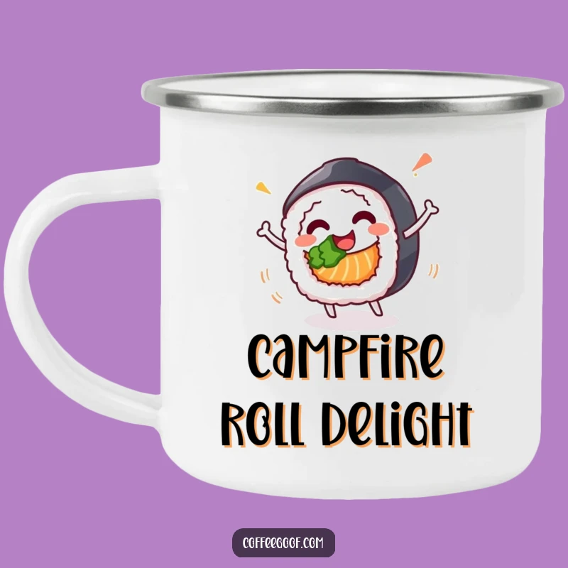 Funny Sushi Roll Camping Mug: Sturdy Spinning Design, Outdoor Celebration Gift