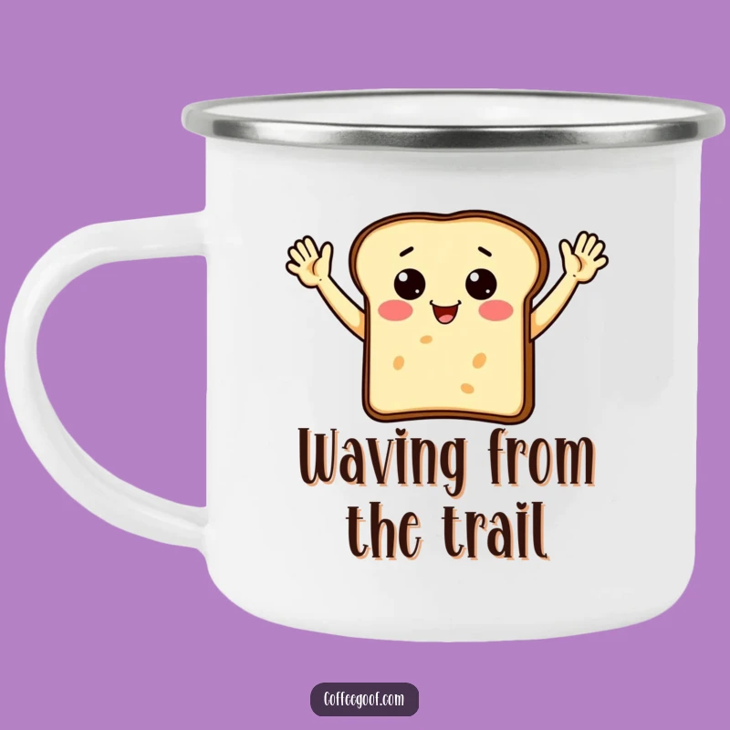 Funny Toast Waving Camping Mug: Outdoor Breakfast Design, Perfect Camp Gift!