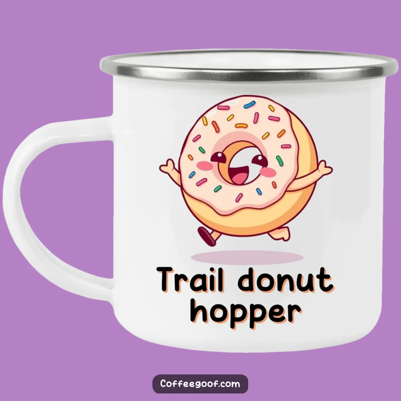 Durable Funny Hopping Donut Camping Mug - Hilarious Treat for Outdoor Adventures