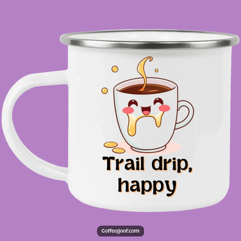 Funny Coffee Cup Camping Mug: Cheerful Spill for Outdoor Laughs Funny Gift