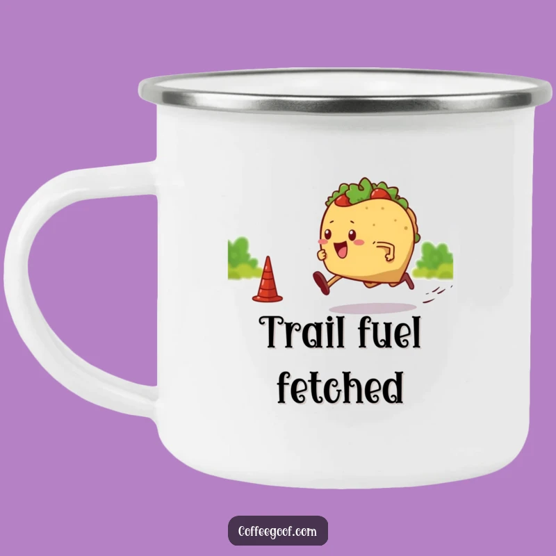 Funny Camping Mug: Sprinting Taco Design, Outdoor Drinkware, Perfect Funny Gift