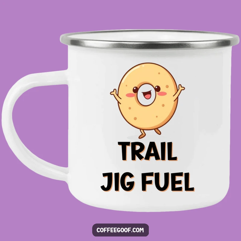 Funny Bagel Camping Mug: Happy Jig, Cheerful & Durable Outdoor Gift
