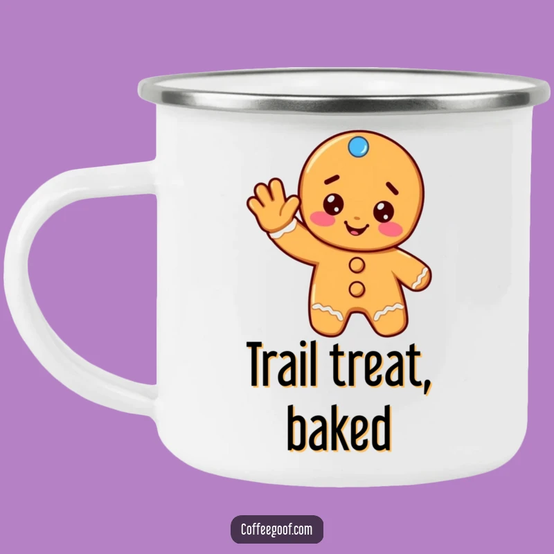 Funny Gingerbread Camping Mug: Festive Treat for Outdoor Cheer