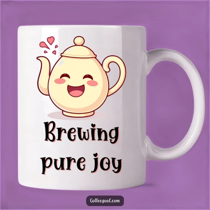 Funny Teapot Giggles Mug: Happy Character Pouring Joyful Laughter