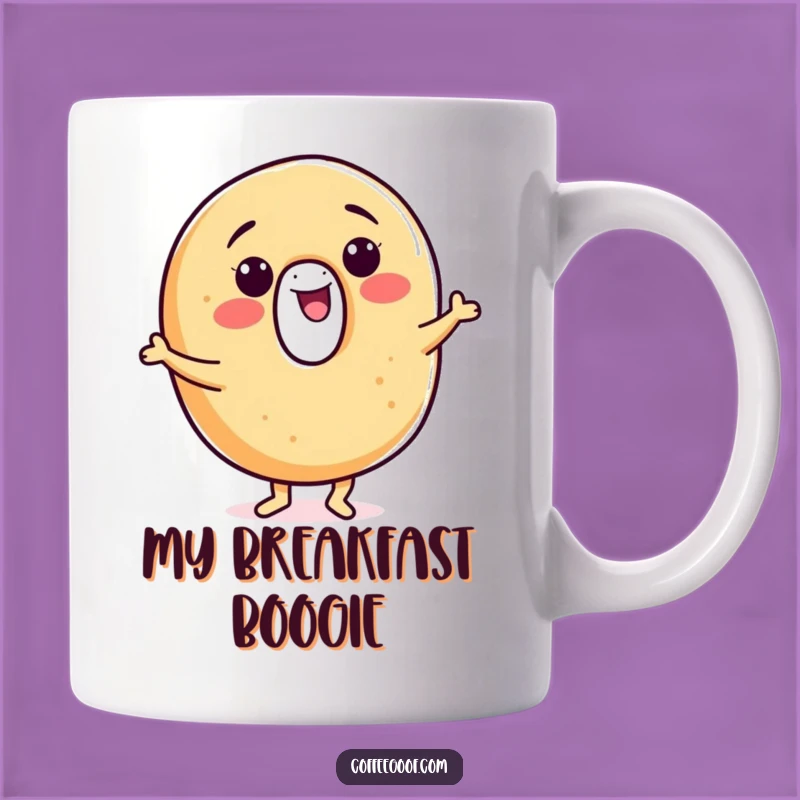 Funny Bagel Mug: Smiling Jigging Character, Deliciously Humorous, The Perfect Funny Gift!