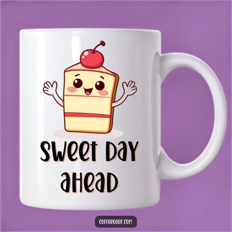Funny Cake Mug: Waving Dessert Design, Sweet Drinkware, Perfect Funny Gift