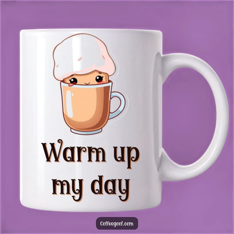 Funny Cocoa Marshmallow Hat Mug - Whimsical Cartoon Character Gift
