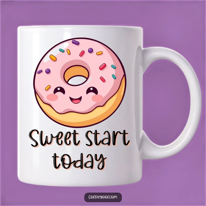 Funny Donut Character Mug: Smiling Sprinkles Design, Perfect Sweet Gift for Treat Lovers