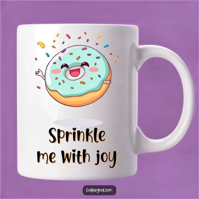 Funny Donut Juggling Mug: Sweet Sprinkle Design, Perfect Treat Gift!