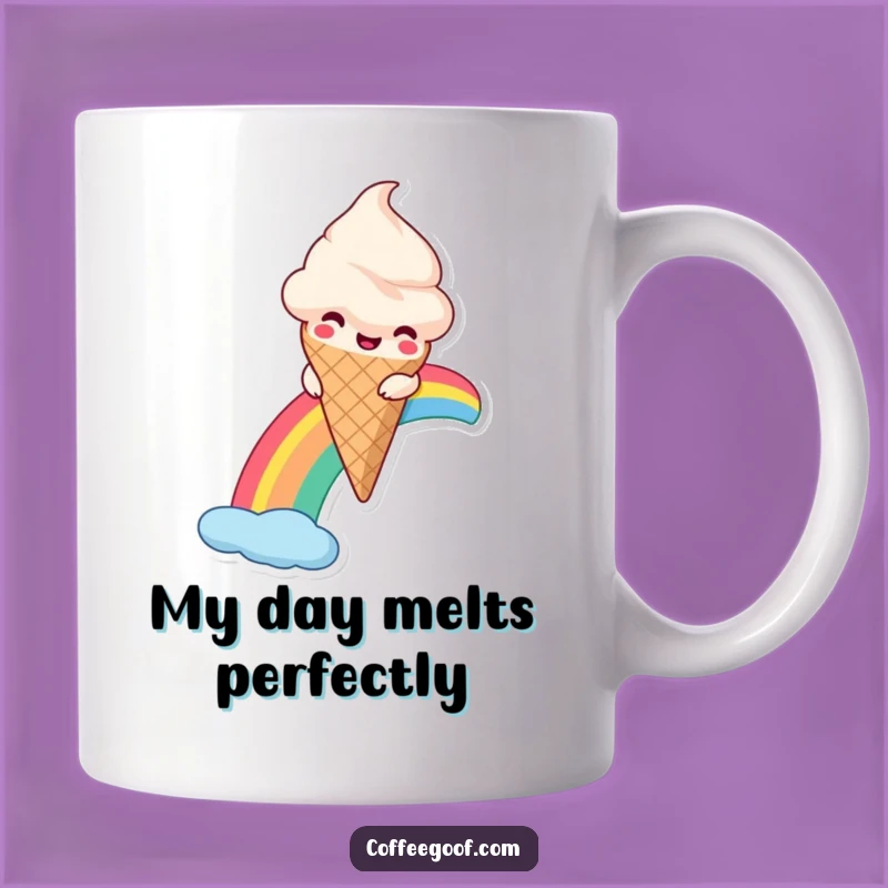 Funny Ice Cream Rainbow Mug: Sweet Slidin Fun, Perfect Gift