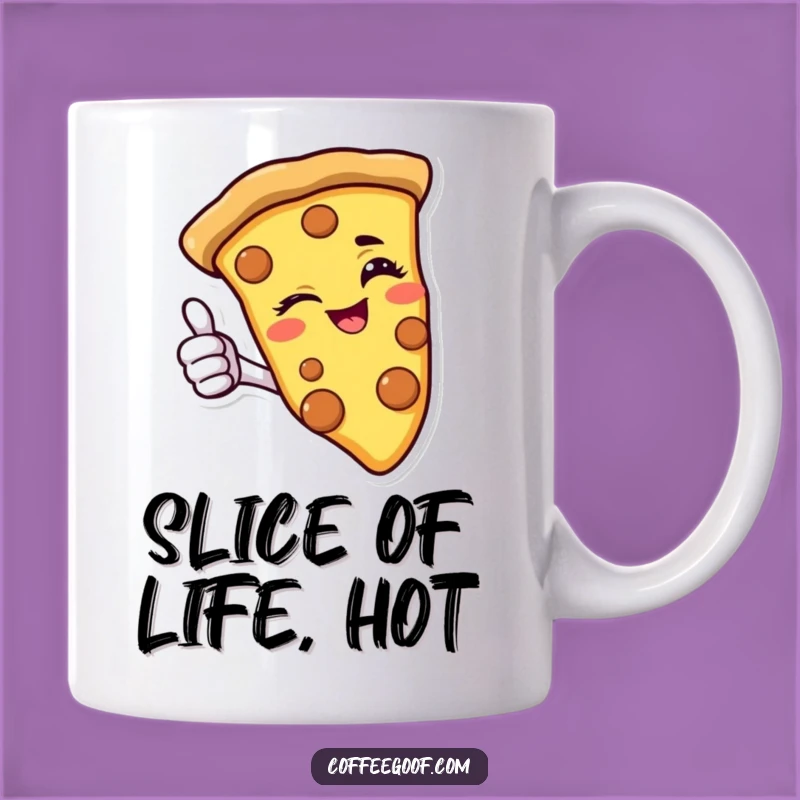 Funny Pizza Mug: Winking Slice Gift for Happy Foodies