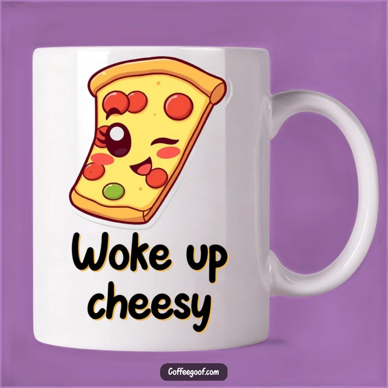 Funny Pizza Slice Mug - Winking Pepperoni Eye Gift for Food Lovers