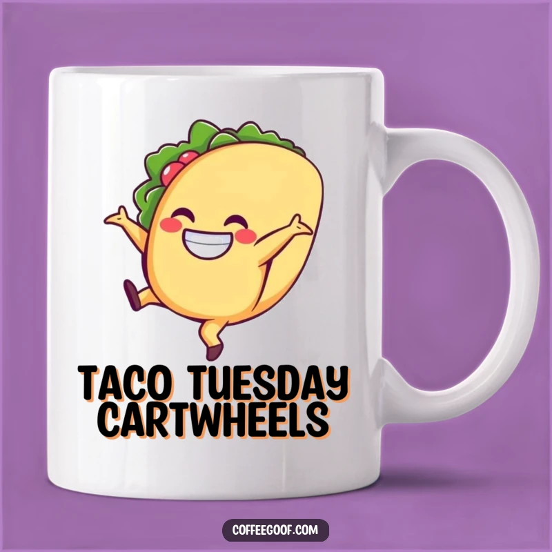 Funny Taco Mug: Cartwheeling Character, Fiesta Fun, The Ultimate Funny Gift!