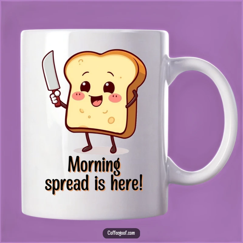 Funny Toast Butter Knife Mug - Hilarious Breakfast Cartoon Gift for Coffee Lovers