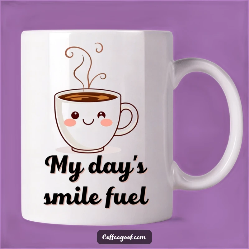 Funny Coffee Cup Smiley Mug: Cheerful Steam Design, Perfect Morning Gift!