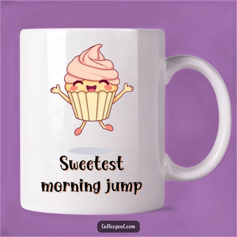 Funny Cupcake Jump Mug: Sweeten Your Mornings with Delight, Perfect Gift