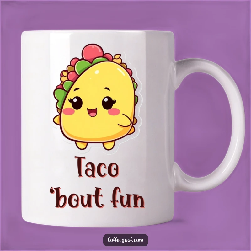 Funny Taco Character Mug: Playful Winking Shell Design, Perfect Gift for Food Lovers